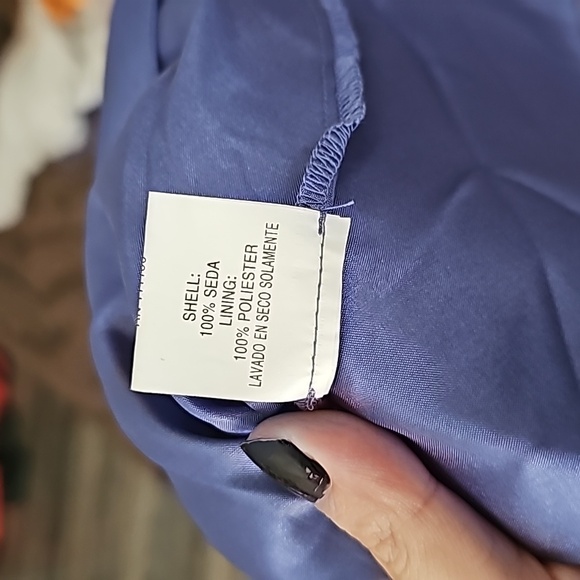 David Warren New York silk purple floral dress w. Semi sheer Cardigan - Picture 9 of 10